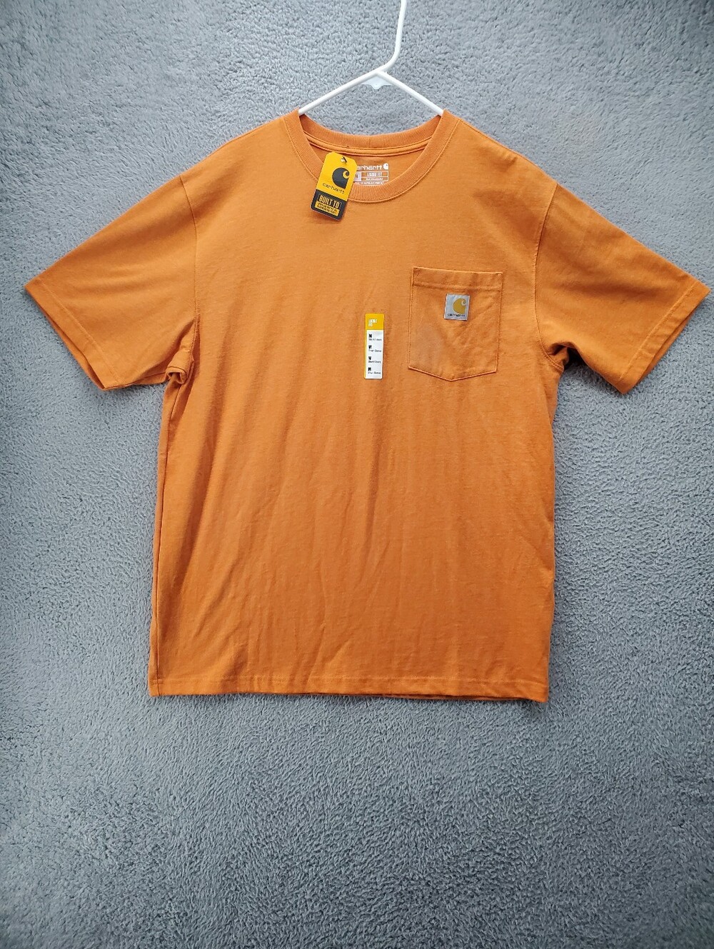 Carhartt Pocket T Shirt Mens Medium Loose Fit Heavyweight Orange